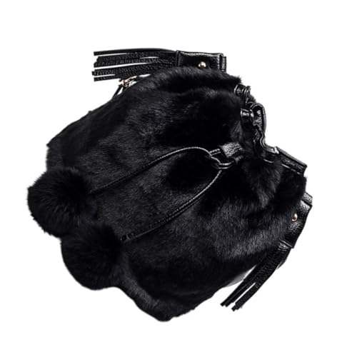 Sac seau bandoulière femme noir léger pour ranger vos affaires avec cordon sécurisé