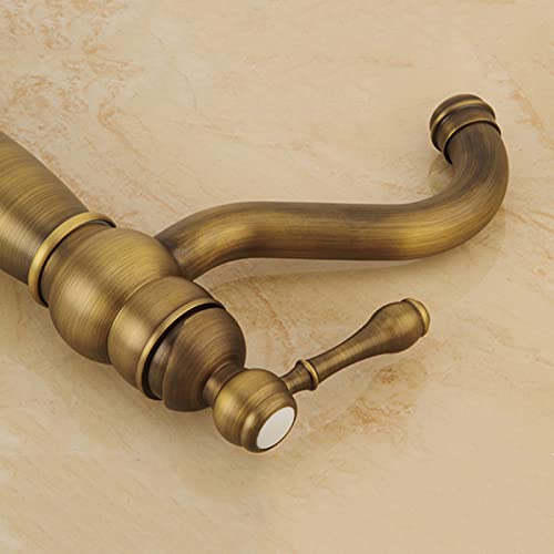 Robinet de salle de bain doré rétro pour lavabo ancien - 4