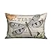 Home Federa Fiore di Farfalla Libellula Francese Vintage Moderno Copri Cuscino per Letto Confortevole Copricuscini Stampati Decorative per Auto, Sedia 40X60Cm