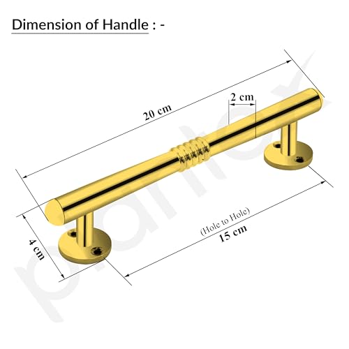 Image of Plantex Main Door Handle /8 Inch Handle for Main Door /Pull-Push Handle for Door - Pack of 2 (S-142, Gold)