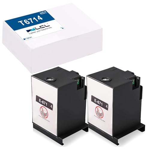 LCL Compatible T6714 C13T671400 Ink Maintenance Box (2 Pack) Replacement for Epson Workforce Pro WF-C8190/WF-C8190a/WF-C8190DW/DTWC/DTW/D3TWC,WF-C8610DWF,WF-C8690/WF-C8690a/WF-C8690DWF
