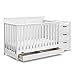 Graco Hadley 5-in-1 Convertible Crib and Changer with Drawer (White) – GREENGUARD Gold Certified, Crib and Changing Table Combo with Drawer, Includes Baby Changing Pad, Converts to Full-Size Bed