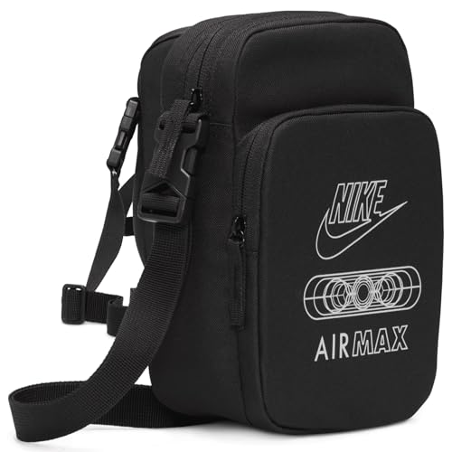 NIKE Air Max Heritage - Bolso bandolera (4 litros), color negro, negro/blanco, Product dimensions 23 x 15 x 7.5 cm (Height x Width x Depth)