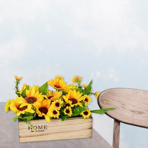 Pot de fleurs rectangulaire modulable en bois et micro-paysage - 3