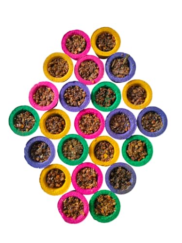 Image of Colorful Dhoop Cup Set | 4 Colours & 4 Fragrances | 24 Pieces | Sambrani Dhoop Cups for Pooja | Dhoop Cup Incense for Home, Temple & Festive Rituals