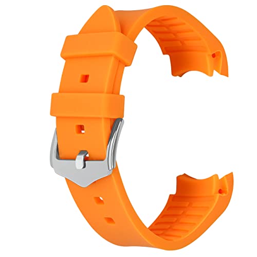 Bracelet de montre universel en silicone orange 22mm à extrémités incurvées pour homme et femme