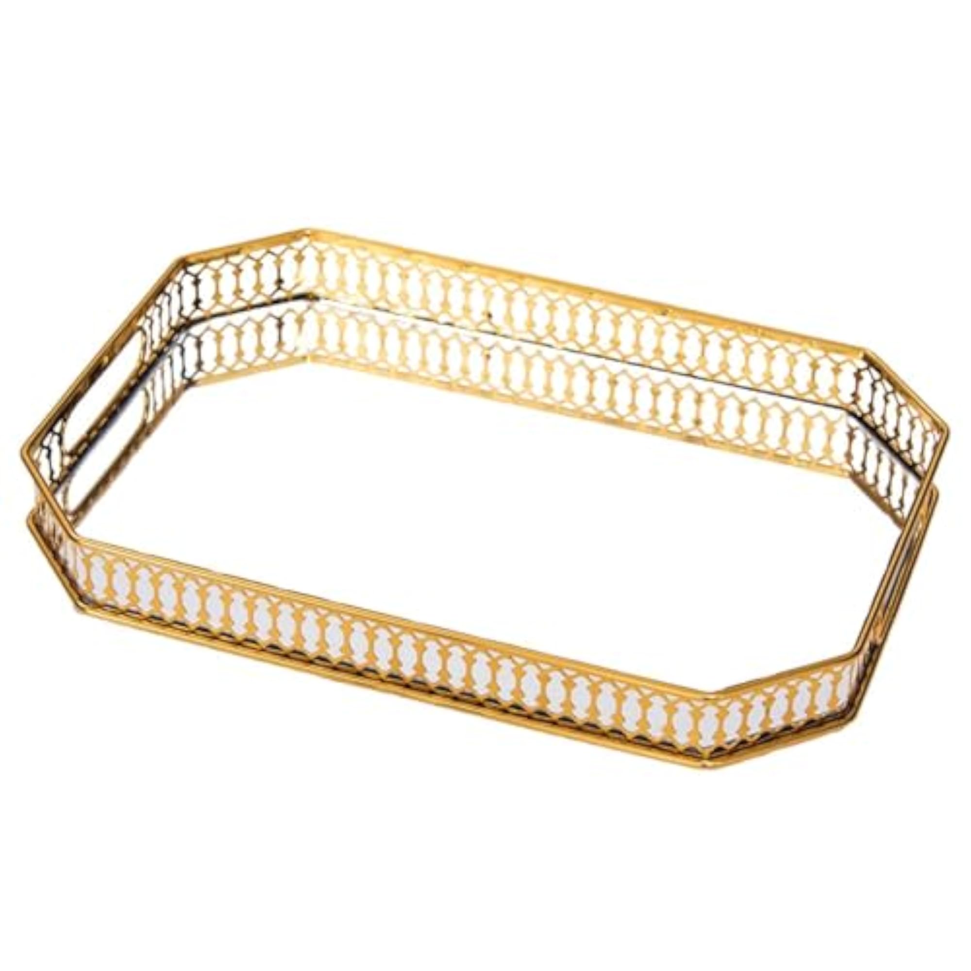 Modern Hollow Handle Makeup Organizer Tray