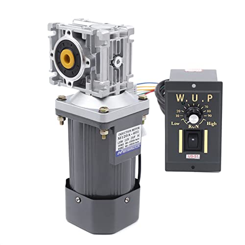 AC 110V 120W Worm Gear Reducer Motor with Speed Controller 1:40 Reduction Ratio Gearmotor Adjustable Variable Speed High Torque Reducer Motor 33 RPM