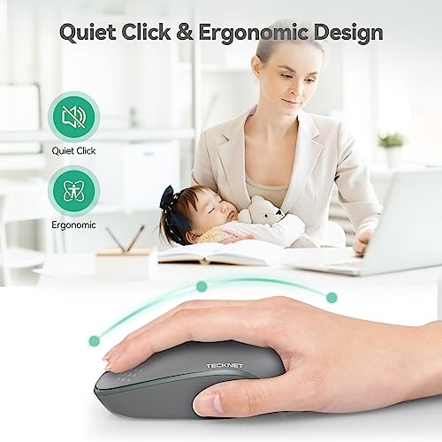 Image of TECKNET Wireless Mouse for Laptop, 2.4GHz USB Mini Cordless Mouse Small Portable Computer Mouse, 1600 DPI,18 Months Battery Life, Compatible with PC, Mac, Laptop, Chromebook