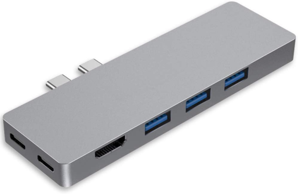 Creative Product MMOBIEL USB C Hub 8 in 1 Compatible with MacBook Pro/Air 2019 2018 2017 2016 13“ 15“ Dual Type C Adapter with Thunderbolt 3 100W Power Delivery 4K HDMI 3xUSB 3.0 Ports SD/TF Card Reader