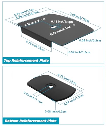 Image of ULTRARM Steel Monitor Mount Reinforcement Plate for Glass & Thin Tabletops | Distributes Pressure, Anti-Slip, Anti-Scratch, Fits C-Clamp & Grommet Mounts, and Most Monitor Arm Desk Stands, Black, MAAC-P