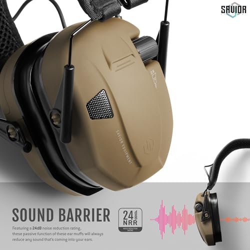 Image of Savior Equipment Apollo Electronic Earmuffs For Shooting w /Gel Ear Pads, 24dB NRR, Noise Cancelling Ear Protection Headset