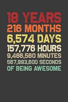 18 Years of Being Awesome : Retro Vintage 18 Years Old 18th Birthday Gift for Boys and Girls - 6x9 Inch 110 Pages Blank Lined Notebook Gifts for Boys and Girls on Birthday for Writing Notes, to-Do-lis