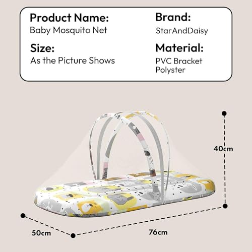 Image of StarAndDaisy 3 in 1 Baby /Mosquito net for Sleeping 0-12 Months- Newborn, Mosquito net for Baby /Soft and Comfortable Bed, Washable Cotton Design for Baby