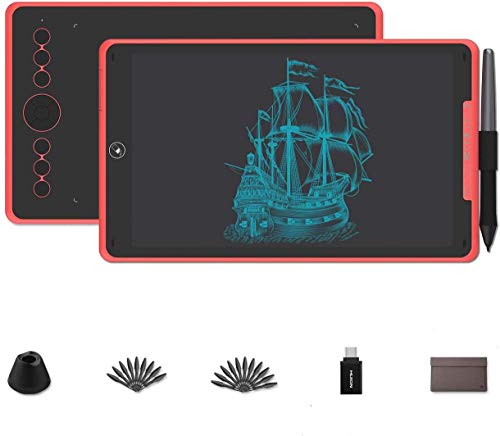 HUION Inspiroy Ink H320M Innovante Conception - Tablette Graphique &amp; LCD Tablette D'écriture, Fonction de Support inclinable à ± 60 °, 11 Touches de Raccourci (Rouge)