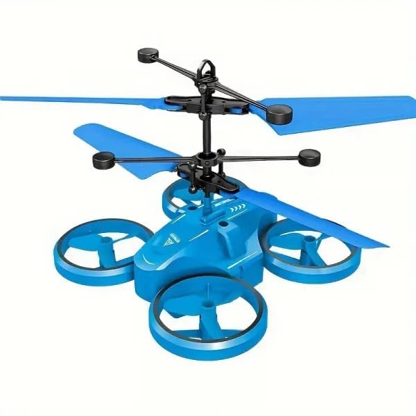Image of Hand Sensor Drone for Kids Blue | Gesture Control Flying Helicopter Toy with LED Lights | Rechargeable Indoor Flying Toy | Automatic Hover Safe Drone | Birthday Gift for Boys Girls