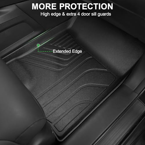 Image of Floor Mats for 2012 2013 2014 2015 2016 Honda CRV CR-V LX, SE and EX (NOT for Touring or EX-L Models), TPE All Weather Durable Floor Liners for Honda CRV Accessories