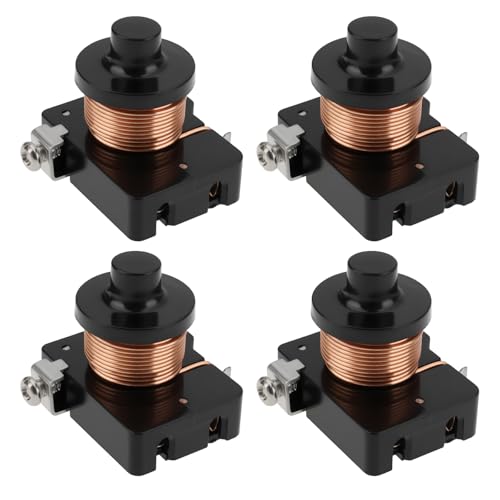 ECSiNG Lot de 4 Relais de Démarrage pour Compresseurs de Réfrigérateur 1/3 HP Compatibles avec Les Réfrigérateurs Domestiques Et