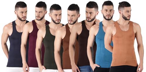 Image of Dollar Lehar Men Combed Cotton Round Neck Vest -Colour May Vary