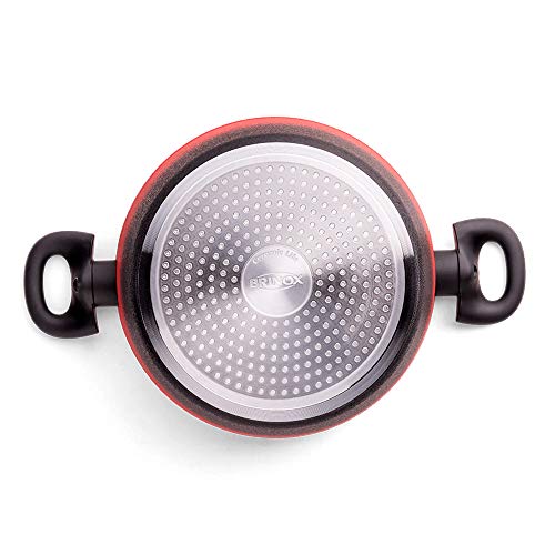 Jogo de Panelas 5 Peças Brinox Prime, Com Fundo De Indução, Vermelha, Brinox