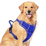 Joytale Step-in No Pull Dog Harness for Extra Large Dogs with 2 Leash Clips, Reflective Pet Vest with Easy Control Handle, Adjustable Soft Padded Harness for Walking and Training, Royal Blue,XL