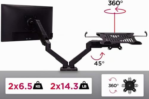Bras pour moniteur support écran PC ordinateur portable articulé réglable Duronic - 4