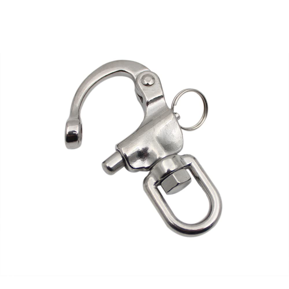 Spinnaker drizza grillo a scatto piccolo acciaio inox sgancio rapido girevole 70 mm 87 mm 128 mm