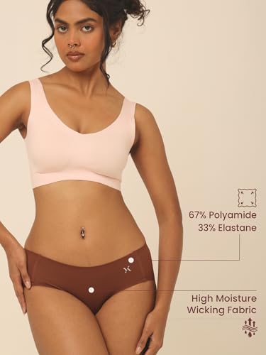 Image of Krvvy Breeze Hipster Underwear for Women | Seamless Mid Waist Panties with Super Stretchable Fabric | Odourless Ventilation | InvisiSoft Edges