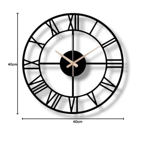 Image of Stylish Metal Analog Wall Clock for Living Room, Bedroom, Office, Kitchen, Home and Hall | Antique Fancy Big Size Modern Wall Watch for Home Decor (DA-129, 60CM)