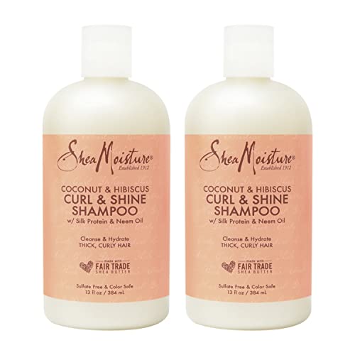 SheaMoisture Curl and Shine Coconut Shampoo, 13oz, 2 bottles