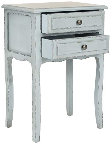 Safavieh Home Collection Lori Pale Blue And White Smoke 2-Drawer End Table #TOP3