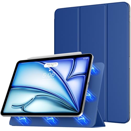TiMOVO Cover per iPad Air 11 Pollici (M4/M3/M2-2026/2025/2024),Custodia per iPad Air 5a/4a Gen 10,9' (2022/2020), Custodia con Supporto Trifold Magnetico,Supporta Apple Pencil Pro/USB-C, Blu Marino