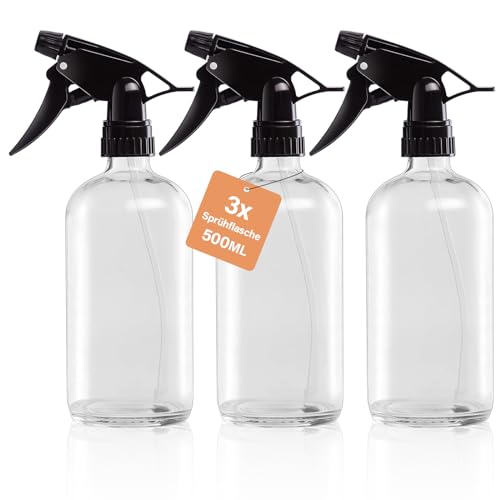 Etievort Sprühflasche, 500 ml (3 Packungen), Wiederverwendbares Wassersprühgerät