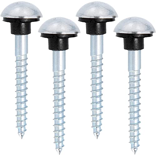 Polished Chrome Mirror Screws 8G x 1¼" (8mm x 32mm) Dome Head Cover Cap & Protective Rubber Grommets for Wall Fixings Picture Frame Hanging Mirror Tables Bath Plates Pack of 12 - Image 2