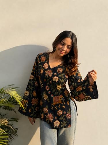 Image of ANNI Designer Women's Viscose Printed Regular Short Kurti for Women