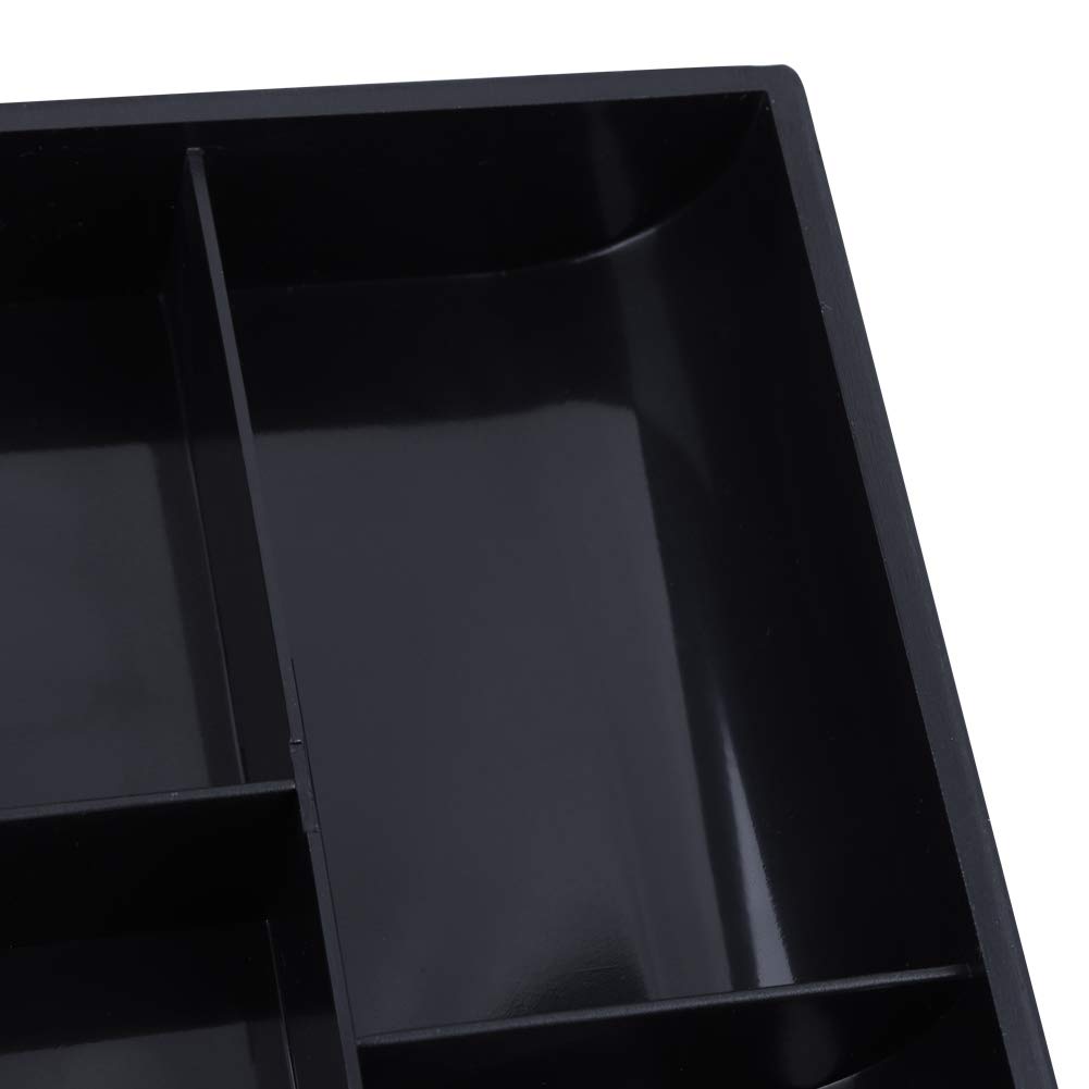 Plateau Tiroir Caisse, 32 x 24,5 x 3,5 cm Cash Tray, Tiroir Caisse a Monnaie et Billets, 7 grilles avec 4 billets et 3 plateaux à pièces, pour système de point de vente(NOIR)