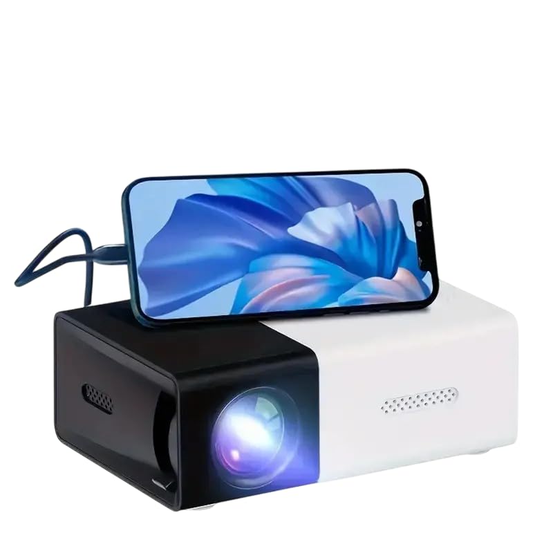Mini projecteur portable, HD 720p, double haut-parleurs, écran 130 pouces pour home cinéma et bureau