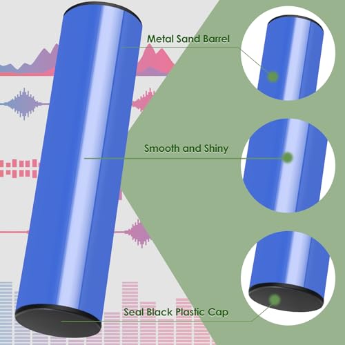 RANMING Hand Shaker Percussion,Stainless Steel Cylinder Shaker Percussion Instrument,Latin Shaker Percussion for Studio, Band, Drummers.(Blue) - Thumbnail 3