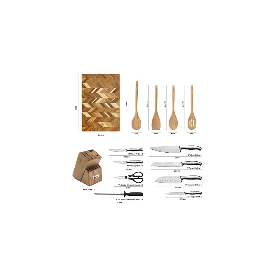 Knife-Block-with-Kitchen-Knives-Set-Cooking-Spoon-Utensils-Set-Chopping-Board-19pcs-Ultra-Sharp-Stainless-Steel-Knife-for-Kitchen-Chef-Knife-Set-and-Steak-Knives-Set-of-6-Wood-Block Knife Block with Kitchen Knives Set Cooking Spoon Utensils Set Chopping Board 19pcs Ultra Sharp Stainless Steel Knife for Kitchen Chef Knife Set and Steak Knives Set of 6 Wood Block