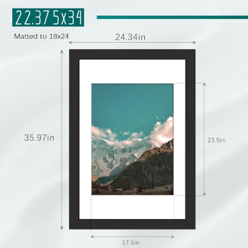 Image of Picrit 22.375x34 Black Poster Frame, Picture Frame for Wall, 3 Pack