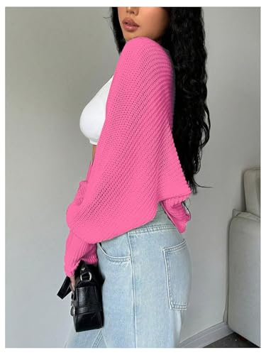 Image of GORGLITTER Women's Open Front Cropped Cardigan Bolero Sweater Lightweight Long Sleeve Shrug Knit Top