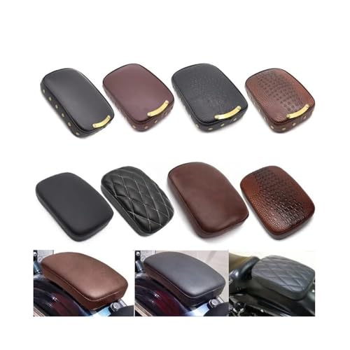 Asiento trasero de cuero sintético con ventosas para motos Custom y Dyna 2
