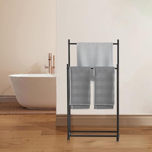 Porte-serviettes en métal au design élégant et structure double niveau