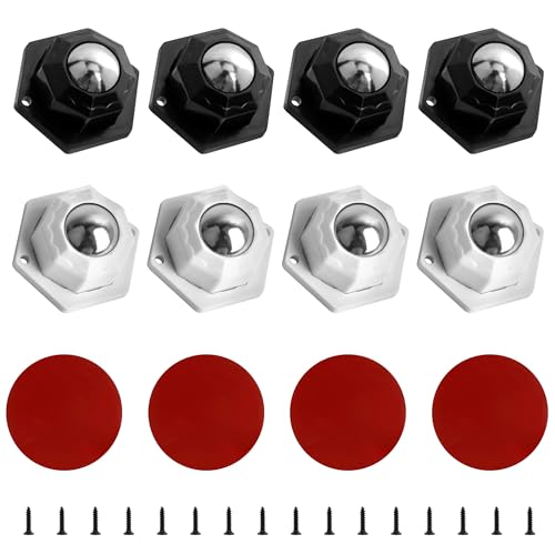 YSDMY 8 Piezas Ruedas Autoadhesivas para Muebles 20mm Ruedas de Bolas Rotación de 360°