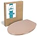 Produktbild Calmwaters® Antibakterieller WC-Sitz Essential Soft, Duroplast Toilettendeckel, Fast-Fix, Edelstahlscharnier, universale O-Form, ovaler Toilettensitz, Komfort Klodeckel, Beige-Bahamabeige, 26LP2745