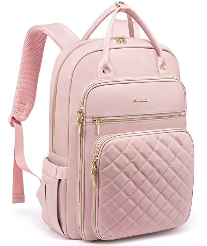 LOVEVOOK 15.6 Inch Laptop Backpack for Women Teacher Nurse Pink