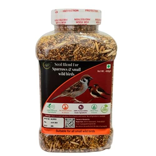 Bird Food for All Small Bird Birds 450 Gram Feed for Wild Sparrows,Finches Budgies, Munias Pack of 1 (B0BBCFFFXN) Amazon Price History, Amazon Price Tracker