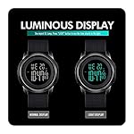 YUINK Mens Watch Ultra-Thin Digital Sports Watch Waterproof Stainless Steel Fashion Wrist Watch for Men Women - Image 4