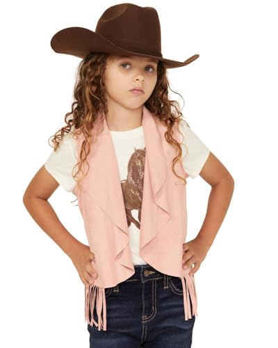 Shyanne Girls' ' Cascade Fringe Vest Light Pink US