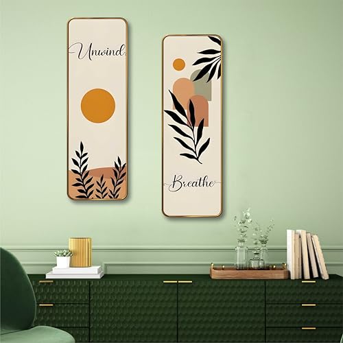 Image of Livin'luxe Unwind & Breathe Abstract Wall Panel Set of 2 | Premium Sparkle Lamination Finish | Minimal Modern MDF Wall Decor for Living Room, Bedroom & Office 20 Inch x 30 Inch